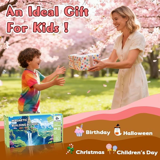 Magnetic Blocks, 208PCS Toys Building Cube Birthday Gifts for Kids | Magnetic Cubes, 0.8 inches Building Blocks, STEM Construction Toys Christmas Birthday Gifts for Kids Boys Girls