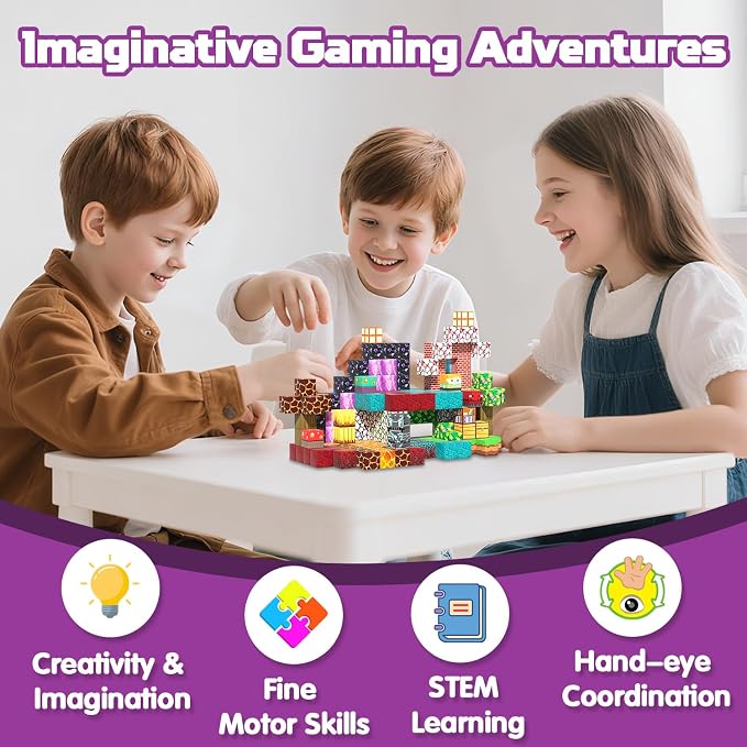 Magnetic Blocks, 150PCS Toys Building Cube Birthday Gifts for Kids | Magnetic Cubes, 0.8 inches Building Blocks, STEM Construction Toys Christmas Birthday Gifts for Kids Boys Girls
