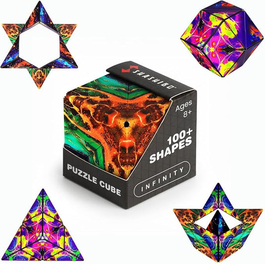 Shashibo DODECA Magnetic Puzzle Cube, Stress Relief Fidget Toy | 100+ Possible Shapes, Sensory Fidget Toy For Adults & Kids, Fun Shape Shifting Puzzle Box For All Ages