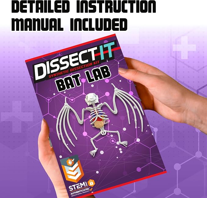 Dissect-It, Bat Dissection Kit, STEM Toys for Kids, Ages 6+ | Examine Realistic Bat Organs & Complete Skeleton, Then Rebuild with 2 Gel Refill Packs for Reusable STEM Learning