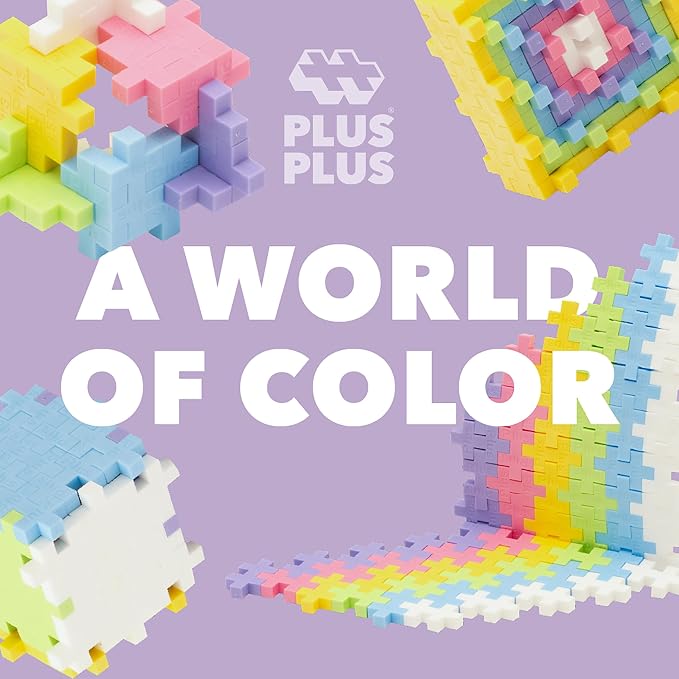 PLUS PLUS 240 Piece Pastel Mix - Mini Waffle Blocks, Classroom Must Haves | STEM Toys, Sensory Bin Filler, Autistic Kids Must Haves, Gifts for Boys & Girls, Christmas Stocking Stuffers for Kids