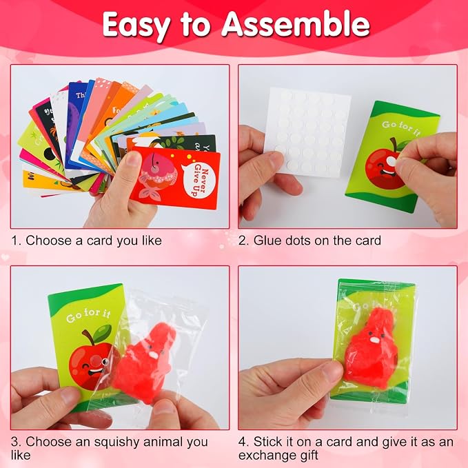 Squishy Toys for Kids, 28 Pack Mini Mochi Squishies and Cards | Soft Fidget Toys Goodie Bag Stuffers Party Favors for Kids Treasure Box Classroom Prizes
