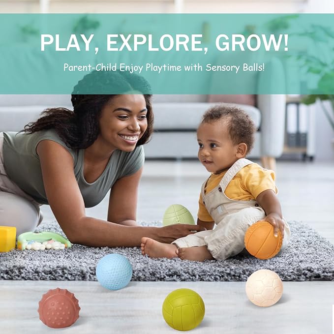 Bath Toys, Soft Sport Sensory Balls for Toddlers Boys Girls No Hole Wheat Straw Soft Montessori Toys for Babies 6 Months+, Swimming Pool Beach Shower Baby Toys