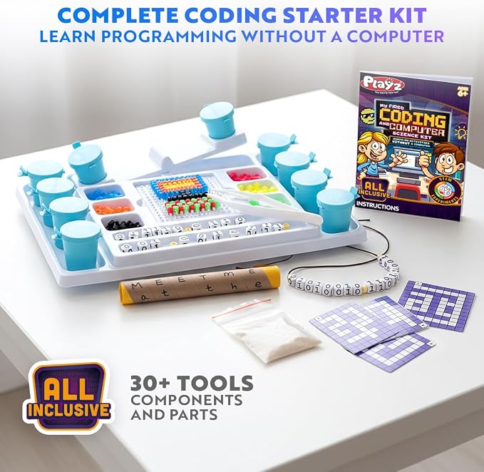 Playz Coding Learning kit, Educational Science Kits for Kids Age 8-12 | Computer Coding for kids STEM Activities Kit, kids Programming Coding Toys Gifts, DIY Technology STEM kit