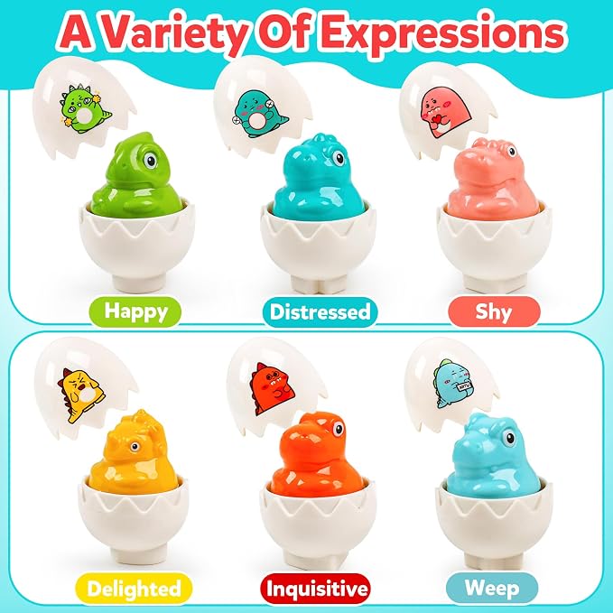 Dinosaur Easter Egg Toys for Toddlers 1-2,Montessori Geometric Eggs Sensory Educational Learning Fine Motor Puzzle Matching Games Easter Basket Stuffers Gifts for Kids Boys Girls