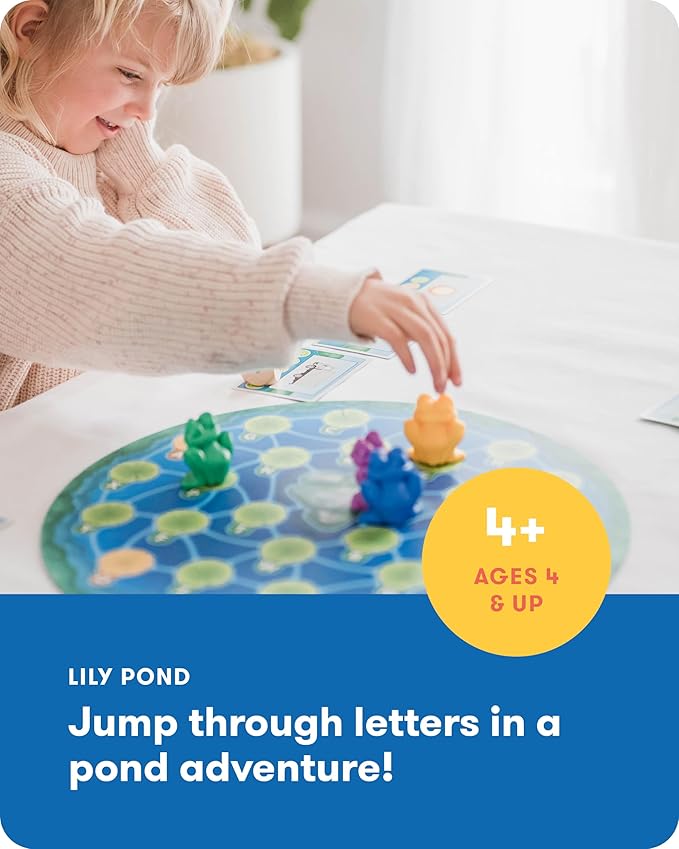 Lily Pond - Educational Game to Practice Early Reading and Spelling - an Engaging and Fun Toddler Game - 2 to 4 Players, Ages 4 & Up
