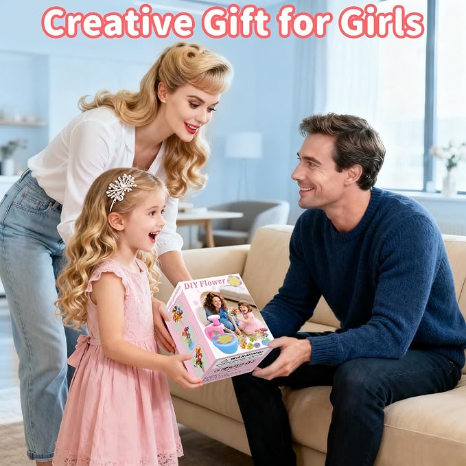 Fabric Flower Bouquets Toys for 3+, Flower Making Kit, DIY Arts and Crafts | DIY arts & crafts activity for preschool toddlers, Screen-free craft gifts for craft-loving girls 3-6+, Home classroom toys