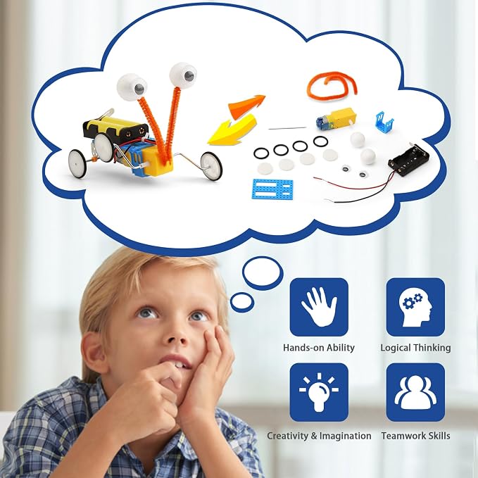4 Set Bulk Craft Robot Kits for Kids, STEM Building Toys for ages 6-8 8-13 | STEM Robotics Science Kits for 1st 2nd 3rd Grade, Classroom Activities Projects Toys Gifts for 6 7 8 9 10 12 13 Year Old