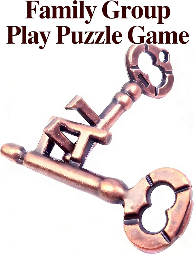 Traditional Metal Brain Teaser – Classic Puzzle Toy for Logic & Skill Development (Keys) (Pack of 2)