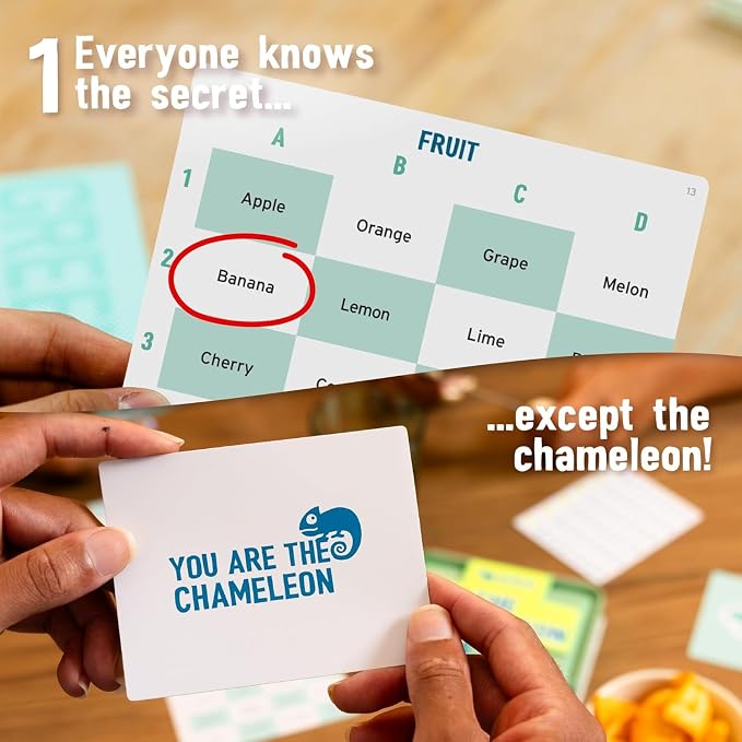 Big Potato The Chameleon Travel: The Award-Winning Spot-The-Imposter Board Game in a Travel Friendly Tin with 20 New topics