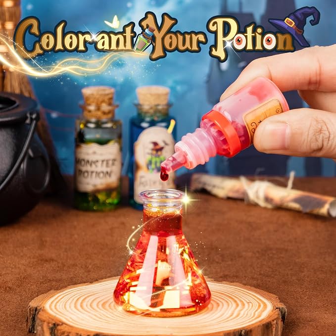Alritz Science Potion Kits with Cauldron for Kids Ages 8+ | 23 magic mix bottles, witches cauldron, fun science experiment, party activity toy