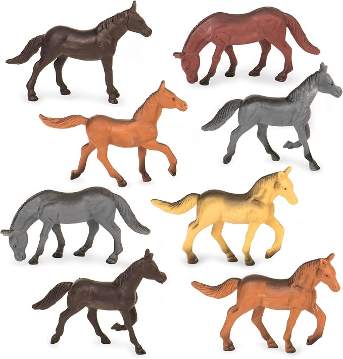 Terra by Battat Horse Toys, 60 Wild Horses Tube, Mini Animal Figures, Tubes | 60 plastic horse figurines in a portable tube; realistic poses for play, collecting, dioramas, and school projects; 3+ Years