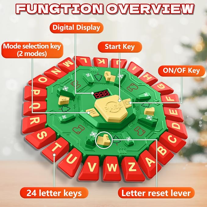 Word Game Family Board Game with Digital Display Timer for Kids and Adults | Fast-Paced 24-Letter Word Game with 2 Modes & 35 Cards for Family Game Nights and Parties, Ages 3 & Up, 2-8 Players