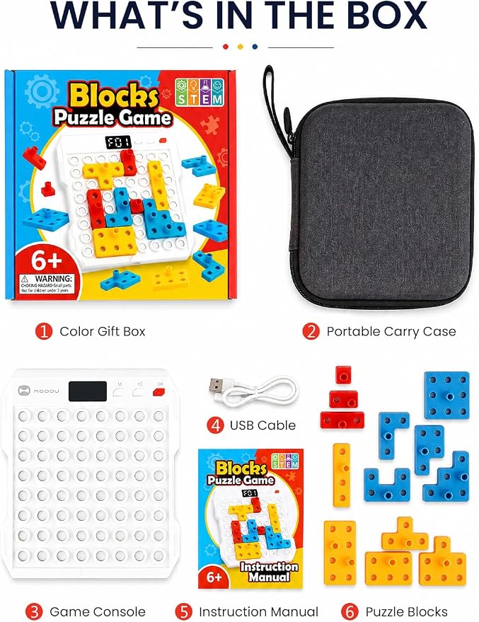 Super Blocks STEM Puzzle Game with 1000+ Patterns & Maze for Kids | Boosts logic & motor skills with block puzzle. Great for 4‑8, gift. Safe.