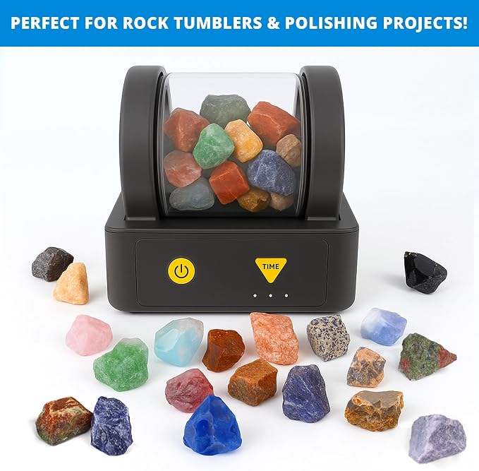 PIBEX Rock Collection Jumbo Kit, 20 Large Raw Rocks & Minerals | Approx. 1.5-2 inch Stone, Collector Box with Name Labels, Magnifier, Game Cards, Learning Book, Geology Gift for Kids Ages 6+