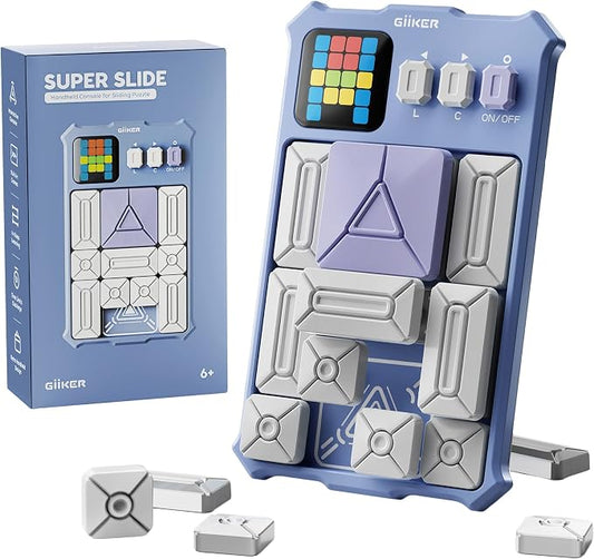 GiiKER Super Slide Puzzle Game, 500+ Challenges, STEM Toy for Ages 6+ | Handheld brain teaser for kids and teens, road trip activity, birthday gift