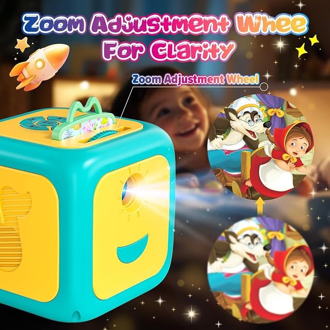 Vmiya Kids Story Projector for Toddlers, Story Dream Machine Storybook Projector with Educational Stories, Music, Auto-Off Nightlight, Bedtime Learning Toy Birthday Gift for Kids Girls Boys Aged 3+