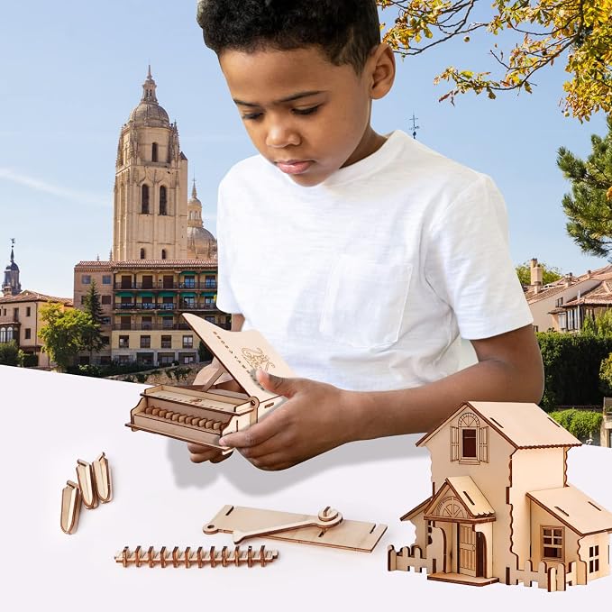 calary 3D Wooden Puzzle Simulation Animal Dinosaur Assembly DIY Model Toy for Kids and Adults,Set of 6