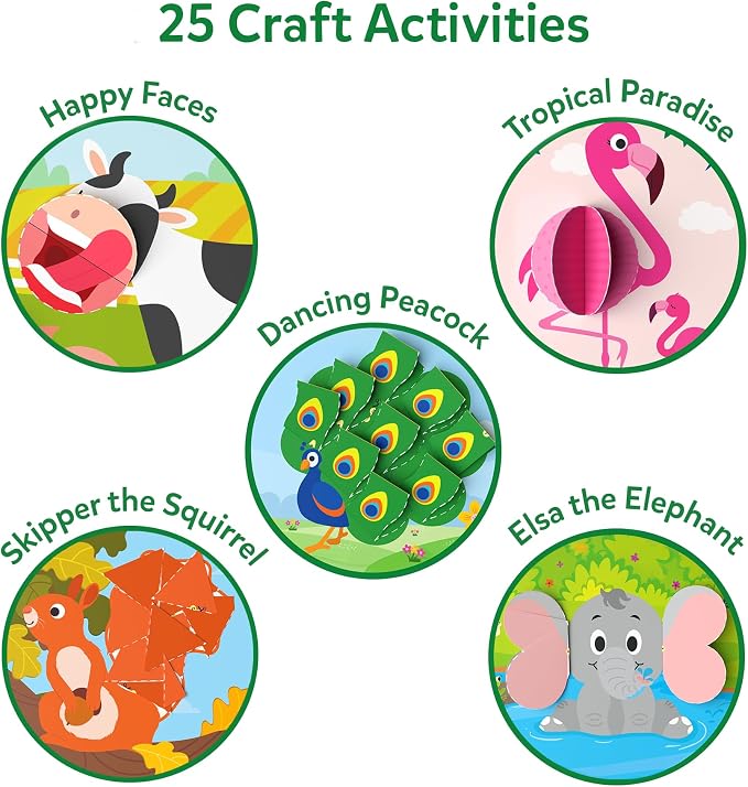 Skillmatics Snip Snip Animals, Scissor Skills Toy, Felt Craft Gift for Kids | Cutting Activity, Safety Scissors, Fine Motor Skills for Preschool, Screen-Free, Learning Toy, Girls & Boys Ages 3, 4, 5, 6