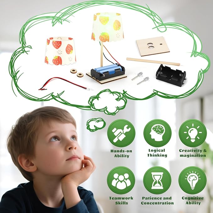STEM Kits for Kids Age 6-8 8-10, 6 Bulk Science Lamp Crafts Kits 8-12 | Electric Circuit Science Experiments for Classroom STEM Toys Building Activities, Gifts for 6 7 9 10 13 Year Old Boys Girls
