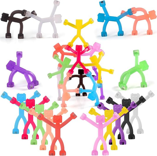 24pcs Magnetic Robote Figures for Kids 3-8 Travel STEM Fidget Toy | Safe ASTM-certified, Quiet Play for Airplane Car Trips Restaurant, Develops Creativity for Classroom Rewards Stocking Stuffer