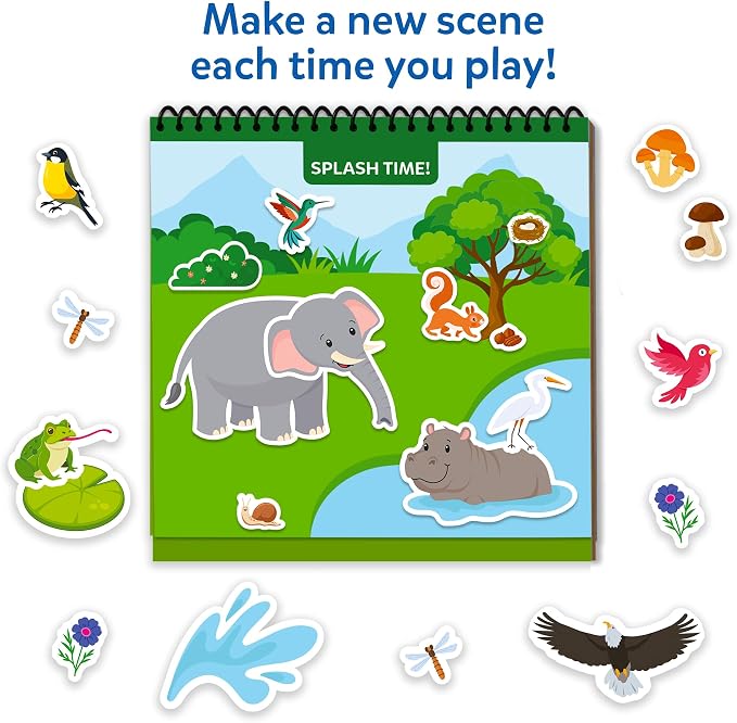 Skillmatics Peelies – Animals, Reusable Stickers, Travel Toy for Toddlers | 100+ Stickers, Activity Book, Mess-Free Fun for Preschoolers, Travel Toy, Gifts for Kids Ages 3, 4, 5, 6, 7