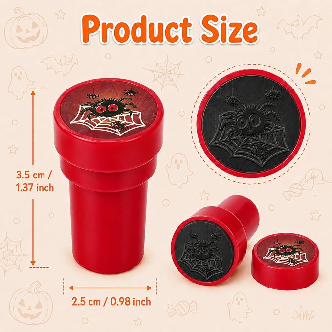 Cinrobiye 24 Pcs Halloween Stampers Party Favor Set, Cute Trick or Treat Stamps for Kids Halloween Party, Classroom Rewards, Halloween Goody Bag Fillers, Spooky Party Supplies