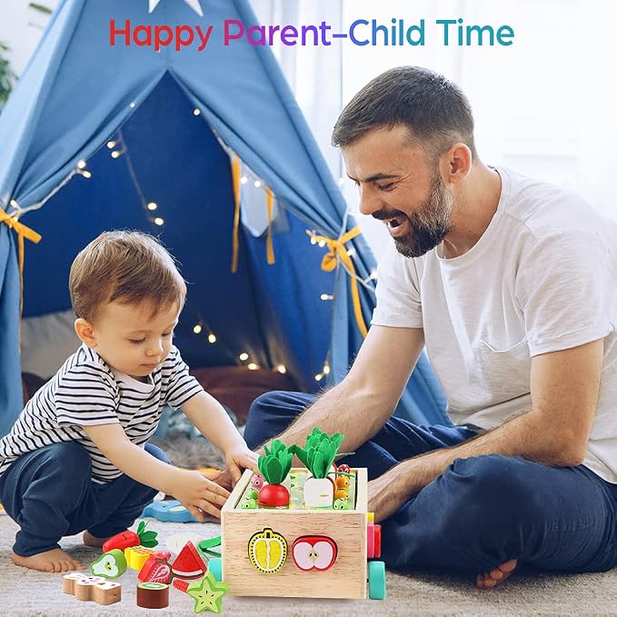 Toddlers Montessori Wooden Educational Toys for Boys Girls Age 1-3 Year Old | Shape Sorting Toys 1st One First Birthday Girl Gifts for Baby Kids 1 2 3, Wood Preschool Learning Fine Motor Skills Game