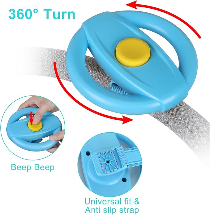 Accmor Stroller Steering Wheel Toy, Steering Wheel for Shopping Carts | Simulated Steering Wheel Universal Detachable Pretend Driving Funny Stroller Toy Attachment