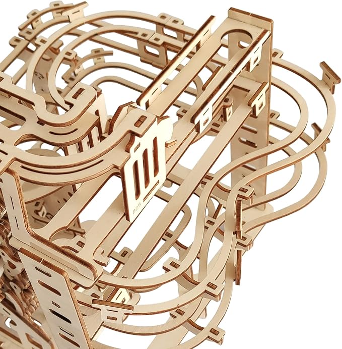 3D Wooden Marble Run Puzzle, Wood Crafts Mechanical Marble Run DIY Assembly Building Model Kits, Wooden Crafts Brain Teaser Puzzles, Christmas Birthday Gifts for Adults & Teens