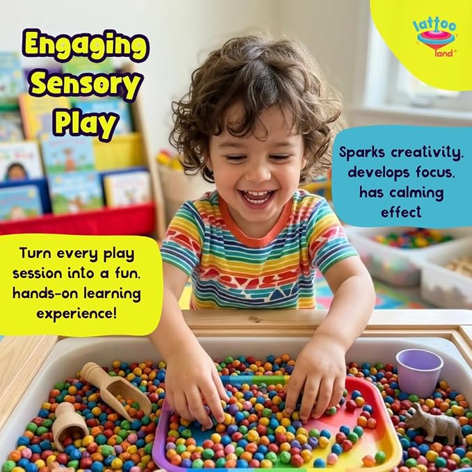 1 Lb of Rainbow Chickpeas Sensory Bin Filler for Kids Play | Non-Toxic | Sensory Play | Colored Chickpeas | Montessori Learning Toy | Fine Motor & Color Sorting Activity | Table Filler | Age 3+