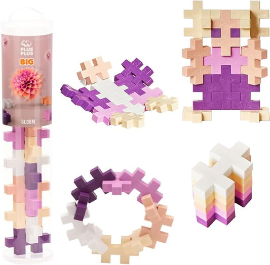 PLUS PLUS Big 15 Piece Bloom Mix - Large Building Blocks for Toddlers | Quiet Stem Toys for Toddlers, Prek Classroom Essentials, Waffle Blocks Jumbo, Stem Bins for Classroom, Sensory Bins