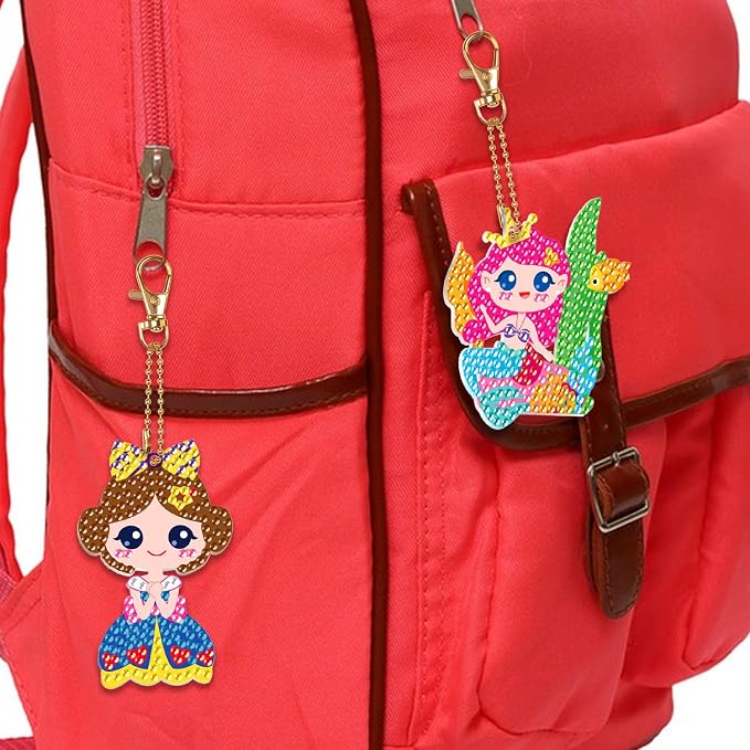 Labeol Arts and Crafts for Kids - Creat Your Own GEM Keychains-5D Diamond Painting by Numbers GEM Kits for Kids Girls Toddler Age 6-7 6-8 10-12