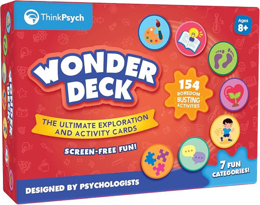 WonderDeck - Educational Card Game with 154 Independent Play Ideas for Kids | Educational Card Deck | STEM - Science, Creative Arts & Movement Play | Gift for Boys & Girls | Boredom Buster