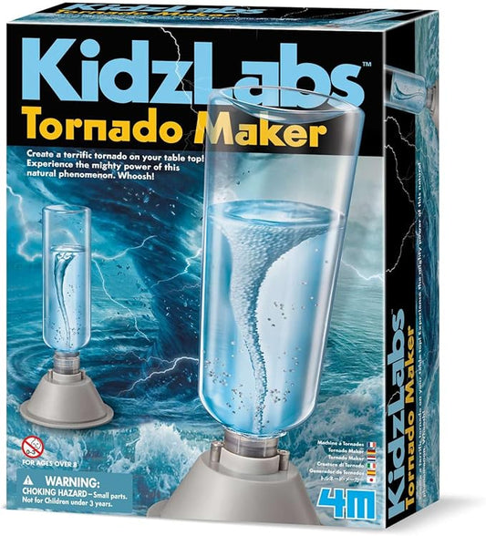 Rhode Island Novelty 4M KidzLabs Tornado Maker Kit - STEM, Science Lab | Create a spinning vortex in a water bottle; battery powered weather experiment for STEM classrooms and science fairs