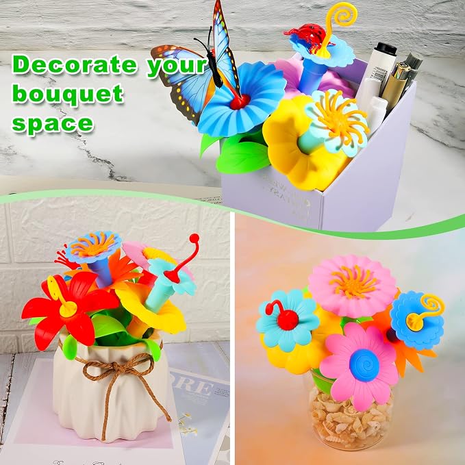 Birthday Toys Gifts for 2 3 4 5 6 Years Old Toddler Girls Boys, 156 PCS Insect Flower Garden Building Educational STEM Learning Pretend Play Gardening Set, Birthday Gifts for Preschool Kids Age 2+