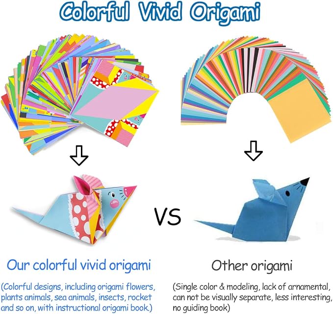 hapray Origami Kit for Kids 5-12, 152 Origami Paper Kit with Origami Book | DIY Art and Craft Projects with 72 Patterns, Video Tutorial & book, Beginners Origami Kit for Kids 5-8 8-12, Gifts Boy Girl
