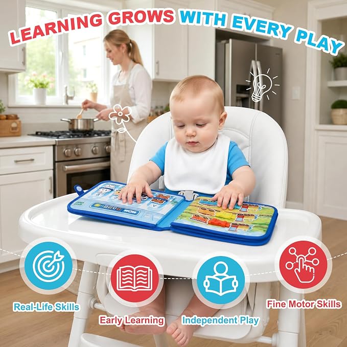 Traffic Busy Book for Toddlers 1-3, Montessori Toys Busy Board, Educational Quiet Activity Book, Toddler Travel Toys for 1 2 3 Year Old Boys Girls, Learning Toy Birthday Gift