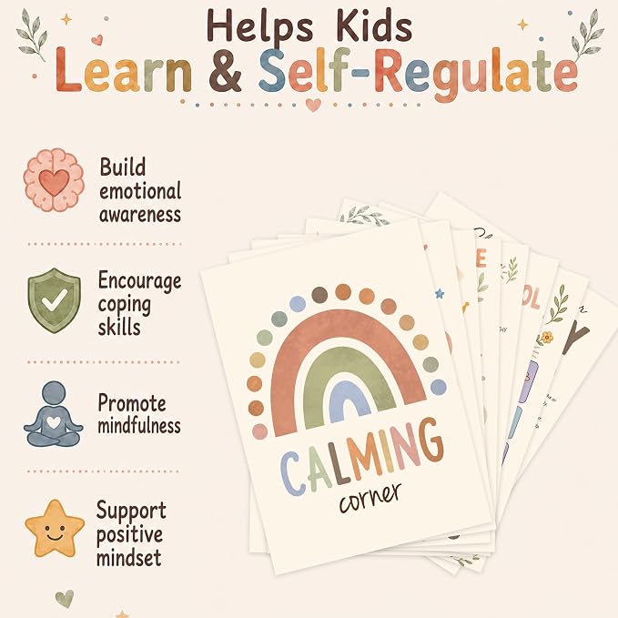 10''x14'' Calming Corner Posters Set of 9 , Calm Down Corner Supplies