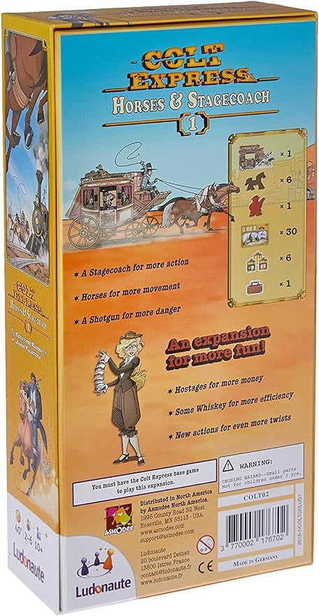 Ludonate Colt Express Horses & Stagecoach Card Game Expansion - Exciting Western Strategy with New Loot & Events
