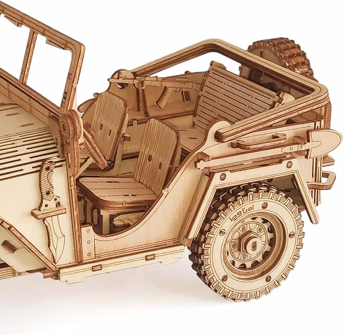 3D Wooden Off-Road Vehicle Puzzle, Wood Crafts DIY Assembly Mechanical SUV Model Kits, Wooden STEM Brain Teaser Puzzle, Christmas Birthday Gifts 3D Puzzle for Adults & Teens
