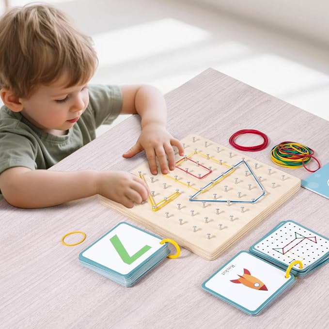 Wooden Geoboard Path Planning Educational Toy for Kids 5+ | Path Planning, Symmetry Awareness, Fine Motor Skills