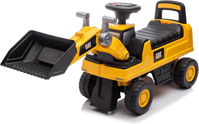 Best Ride On Cars CAT Front Loader Push Car – Licensed Caterpillar Ride-On Digger Toy for Kids with Rotating Bucket & Under-Seat Storage – Construction Vehicle for Toddlers