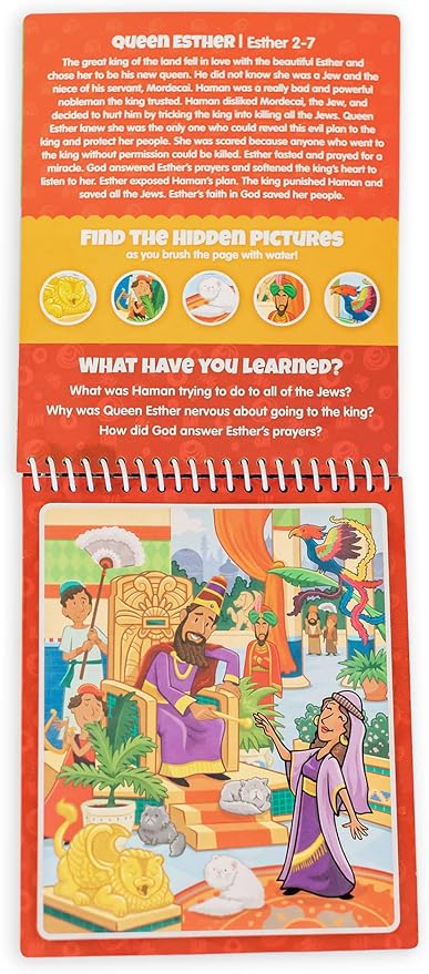 Aqua Brush Old Testament #1 Color with Water Activity Book, Bible School, Preschool, Elementary, Primary, Christian, Religion, for Kids Ages 3+