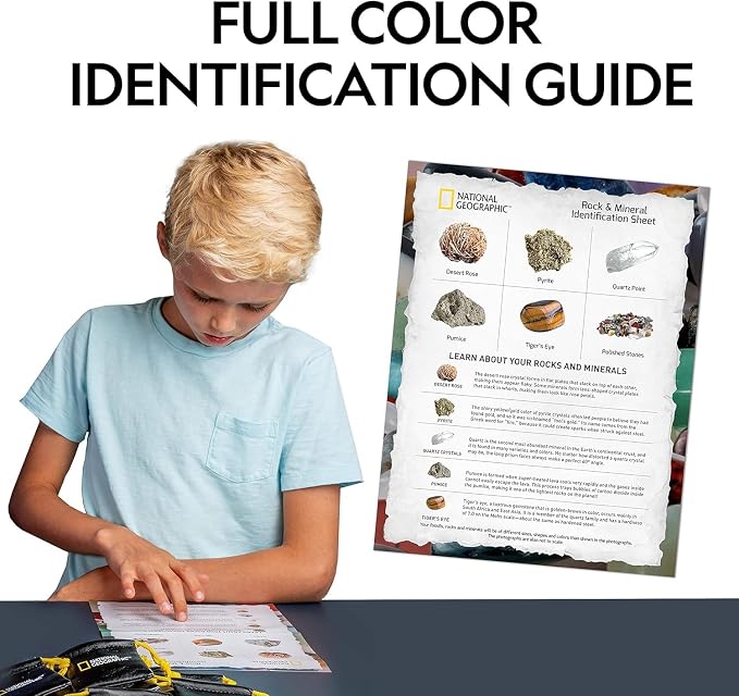 National Geographic Rock Collection with 50 Specimens to Share for Kids | 1.25 Lbs. Assorted Rocks, Minerals, and Gemstones, 50 Sharing Specimens, Classroom Activity, Earth Science Learning