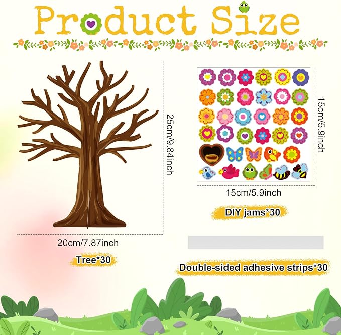 Cinrobiye 30 Set Spring Craft Kit Flower Bird Butterfly DIY Tree Spring Art Craft Ornaments Making Art Crafts for Toddler Sunday School Classroom Home Preschool Party Activities Favor Decor Supplies
