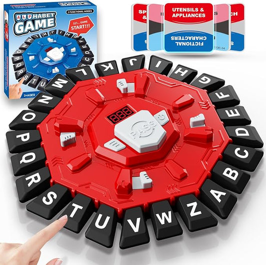 Word Game,Family Board Games with 2 Modes,220 Topics,Fast-Paced Letter Game | Pressing Games for Kids Adults Families,2–8 Players Home,Party,Classroom,Travel,with 220 Topic Categories,24 Letters,35 Cards