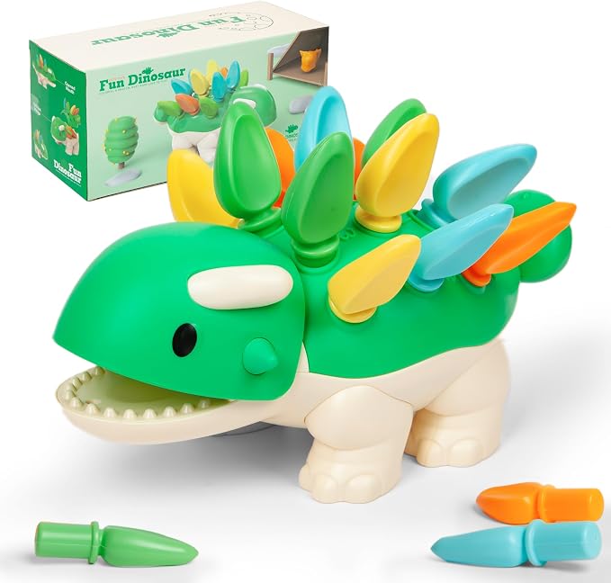 Hirger Fine Motor Dinosaur: Sensory Toys for Toddler 1-3 Year Old, Montessori Preschool Learning Educational Toy for Baby 12 Month Birthday Gift