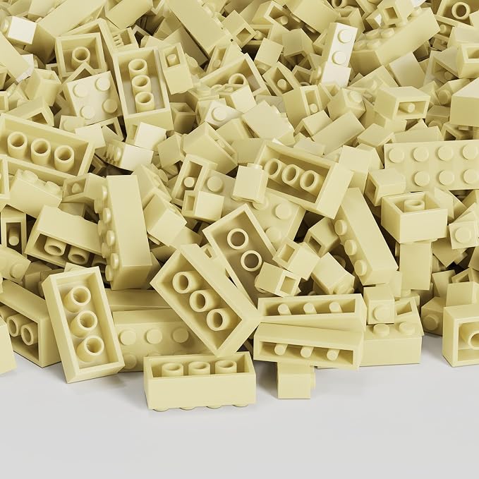 300 Pcs Classic Building Bricks, Apricot Yellow Bulk Bricks,Compatible with and Major Brands Parts and Pieces, Creative Building Block Toys for Boys Girls Ages 6 7 8 9 10 Year Old