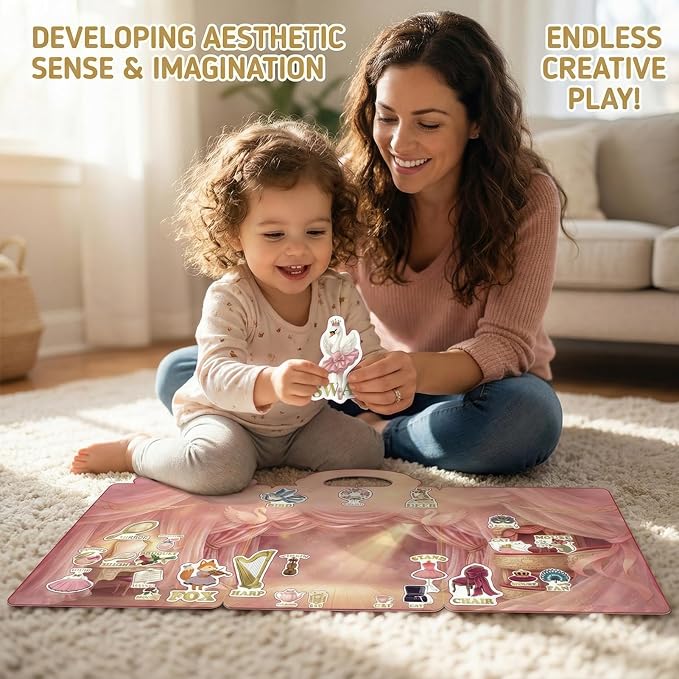 Reusable Jelly Sticker Books for Girls 3-8, Toddlers 2-4, 4 Sets | Sticker Activity Toys | Quiet Travel Toys | 3D Puffy Window Clings | Screen-Free Play | Girl Gift Ages 2-8